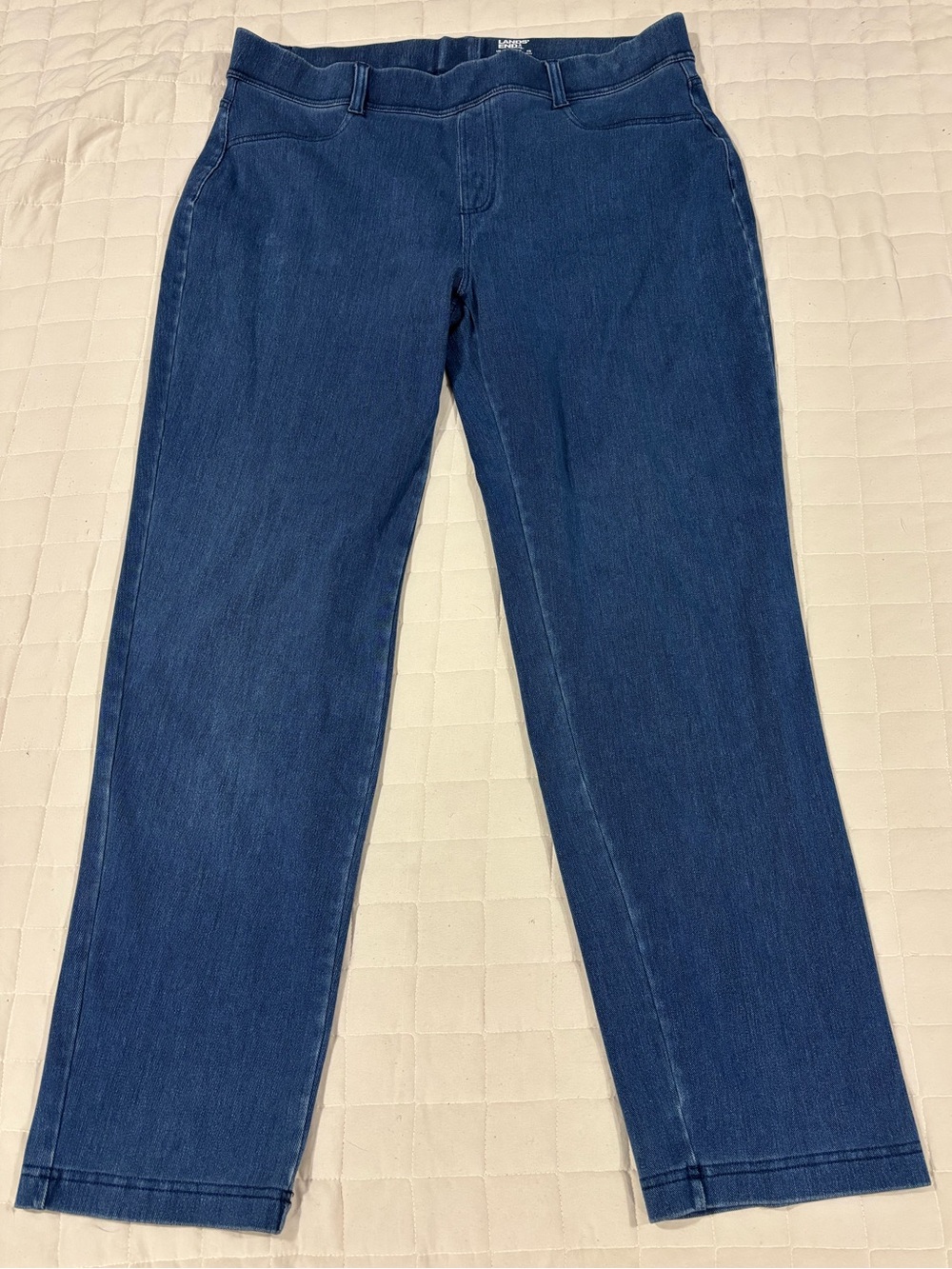 Lands’ End Starfish Jeans Dark Wash Straight Leg Stretch Denim Pull On Women 1X